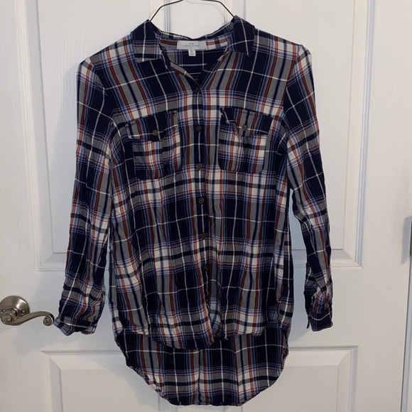 New Directions Tartan Plaid Button Up Shirt Women’s Size Small - Picture 5 of 6
